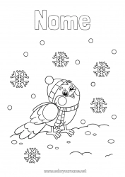 Desenho grátis Neve Inverno Pássaro Flocos de neve Animal Pássaros e mamíferos voadores