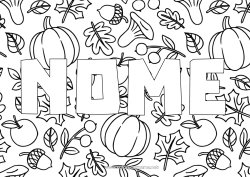 Desenho para personalizar Abóbora Outono Cogumelo Glândula Fundo decorativo Folhas secas