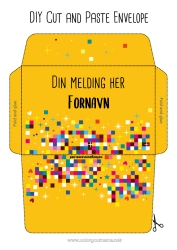 Gratis tegning Bursdag Utskriftsvennlig konvolutt Pikselkunst Videospill