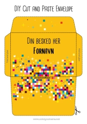 Farvelægningssiden tilpasning Fødselsdag Trykt kuvert Pixelkunst Videospil