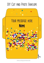 Free drawing Birthday Envelope to print Pixel Art Video game
