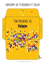 Dessin gratuit Anniversaire Enveloppe à imprimer Pixel Art Jeu vidéo