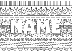 Colouring to customise Mexico Zentangle Africa Geometric Shapes Decorative Background