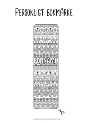 Färgläggningssida att anpassa Bokmärke Zentangle Afrika Geometriska former