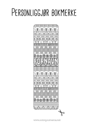 Fargeleggingssiden å tilpasse Bokmerke Zentangle Afrika Geometriske former
