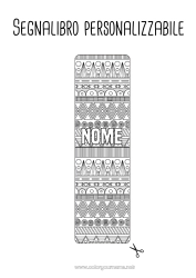 Disegno gratuito Segnalibro Zentangle Africa Forme geometriche