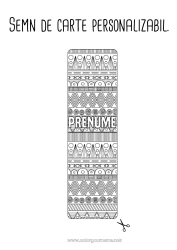 Pagină de colorat gratuită Semn de carte Zentangle Africa Forme geometrice