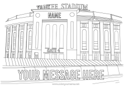 Free colouring Sport Baseball United States of America New York Team sports Stadium