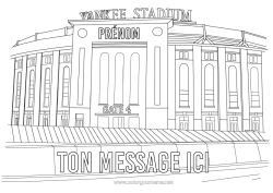 Coloriage gratuit Sport Baseball USA New York Sports d'équipe Stade