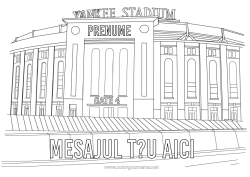 Pagină de colorat gratuită Sport Baseball SUA New York Sporturi de echipă Stadion