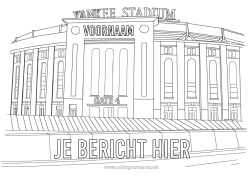Kleurplaat aanpassen Sport Honkbal VS New York Teamsporten Stadion