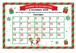 Kleurplaat aanpassen Kerstelf Adventskalender Kalenders en planners