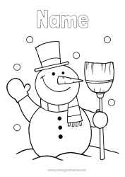 Free colouring Snow Winter Snowman
