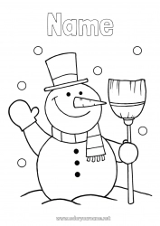 Free coloring Snow Winter Snowman