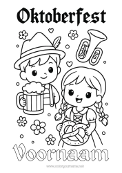 Gratis tekening Kind Drankje Duitsland Pretzel Bier Oktoberfest