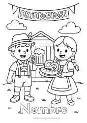 Dibujo libre Niño Bebidas Alemania Pretzel Cerveza Oktoberfest Salchicha