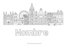 Colorear gratis Londres Reino Unido Autobús, autocar Paisaje urbano Transporte público terrestre Monument Ciudad del mundo Horizonte