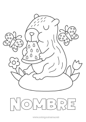 Colorear para personalizar Mariposa Frutas Insectos Otros animales del mundo Sandía Capibara