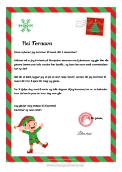 Fargeleggingssiden å tilpasse Julealver Brev fra rampete nisser Julekalender Kalendere og planleggere Ankomstbrev fra nissen