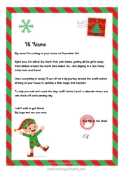Colouring to customise Christmas Elves Letters From Mischievous Elves Advent Calendar Calendars And Planners. Letter From The Elf