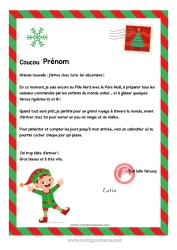Dessin gratuit Lutins de Noël Lettres de lutins farceurs Calendrier de l'avent Calendriers et plannificateurs