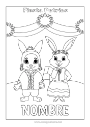 Colorear para personalizar Conejo Animales Perú Animales del bosque Fiesta nacional