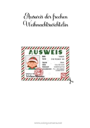 Kostenlose Zeichnung Weihnachtself Ausweis des Scherzelfen