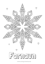 Gratis fargelegging Vinter Mandala Snøfnugg