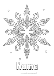Free colouring Winter Mandala Snowflakes