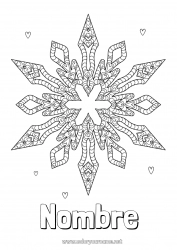 Colorear gratis Invierno Mandala Copos de nieve