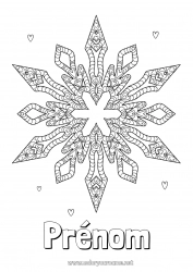 Coloriage gratuit Hiver Mandala Flocons de neige