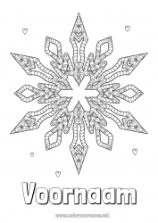 Gratis kleurplaat Winter Mandala Sneeuwvlokken