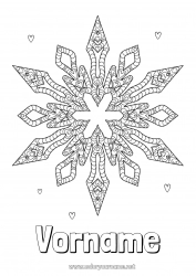 Kostenlose Malvorlage Winter Mandala Schneeflocken