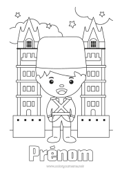 Coloriage à personnaliser Londres Royaume-Uni Pont Monument Garde Tower bridge