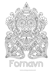 Fargeleggingssiden å tilpasse Kranium De dødes dag Mexico Calaveras, hodeskaller