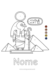 Colorare per personalizzare Numero Colorare per numeri Attività per Bambini Egitto Disegni da colorare facili Piramide Storia