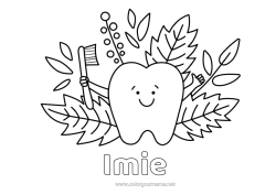 Kolorowanka do personalizacji Ząb mleczny Szczoteczka do zębów