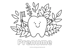 Pagină de colorat personalizată Dinți de lapte Periuță de dinți