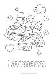 Gratis tegning Sport Hjerte Kawaii Rulleskøjter