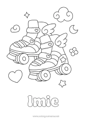 Kolorowanka za darmo Sport Serce Uroczy Rolki