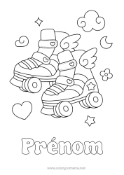Dessin gratuit Sport Coeur Kawaii Roller
