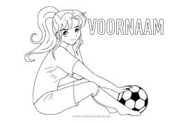 Kleurplaat aanpassen Voetbal Voetbal Sport Meisje Teamsporten Vrouwenvoetbal Voetballer voetbalster