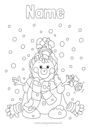 Free colouring Snow Winter Snowman Snowflakes