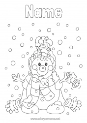 Free coloring Snow Winter Snowman Snowflakes