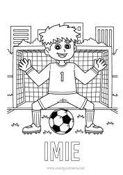 Kolorowanka do personalizacji Piłka nożna Piłka nożna Sport Sporty drużynowe Piłkarz, piłkarka Bramkarz