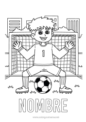 Colorear gratis Fútbol Balón de fútbol Sport Deportes en equipo Jugador de fútbol Portero