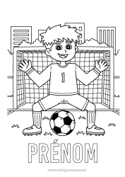 Coloriage à personnaliser Football Ballon de foot Sport Sports d'équipe Footballeur footballeuse Gardien de but