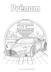 Coloriage à personnaliser Véhicules Voiture Course Voiture de course Voitures, vans et camping-cars Véhicules de course et circuits Sports mécaniques
