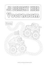 Gratis tekening Voertuigen Auto Auto's, busjes en campers Racewagens en circuits Voertuigpersonages Monstertruck Schrijfkaften