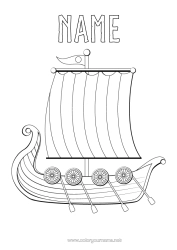 Colouring to customise Vehicles Boat Marine Vehicles Historic Or Vintage Vehicles Viking Drakkar History Sweden Denmark Norway